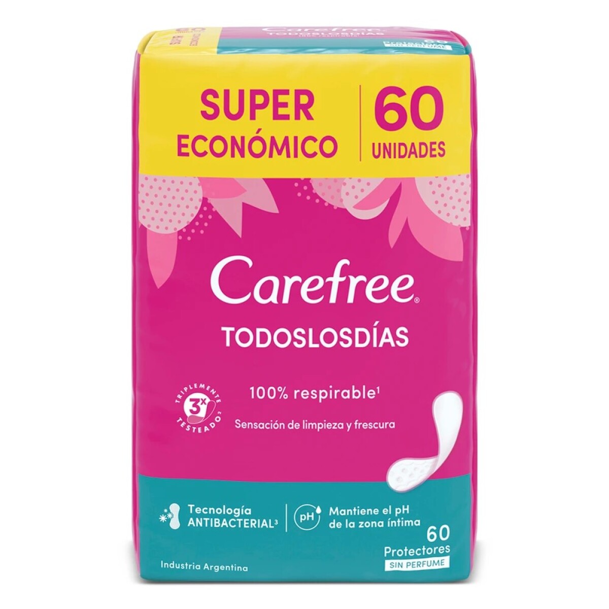 Protectores Diarios Todos los Días 60 Unidades - Carefree 