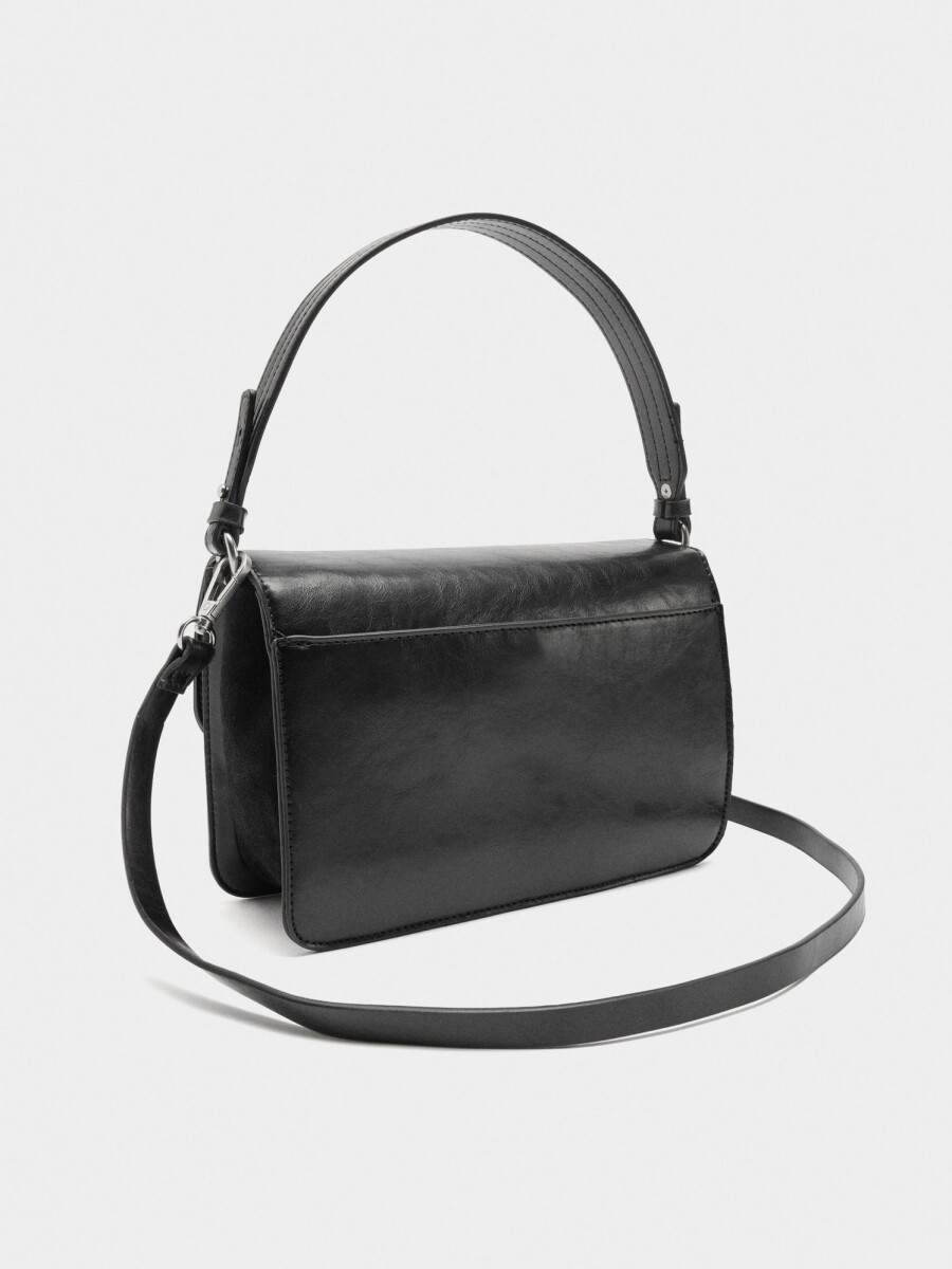 Bolso De Mano Con Solapa negro
