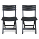 Set x2 Silla Plegable Simil Madera Reforzada Plástico NEGRO