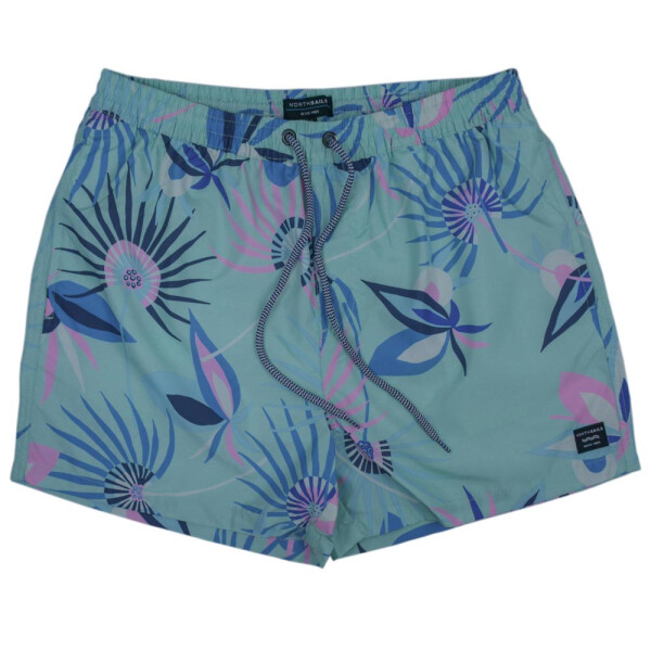 N+ Short COOL LEAVES COMBO Verde Agua-rosado