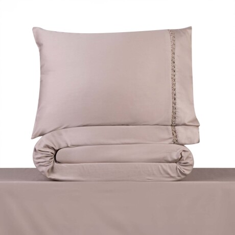 JUEGO DE SÁBANAS 2 PLAZAS ALGODON MARRON FLORAL LACE 200H CAMEL