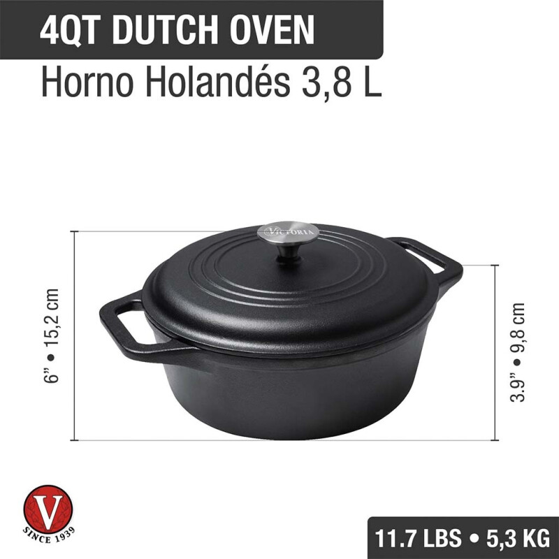 Olla de Hierro esmaltado Victoria 4lts/24cm c/Asas Olla de Hierro esmaltado Victoria 4lts/24cm c/Asas