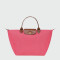 Longchamp -Cartera Longchamp plegable de nylon con cierre y asa corta, Le pliage M Fucsia