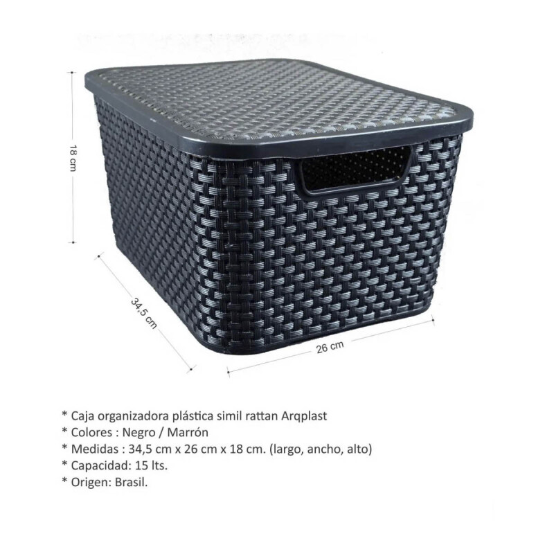 Caja ratán 15 lts NEGRO
