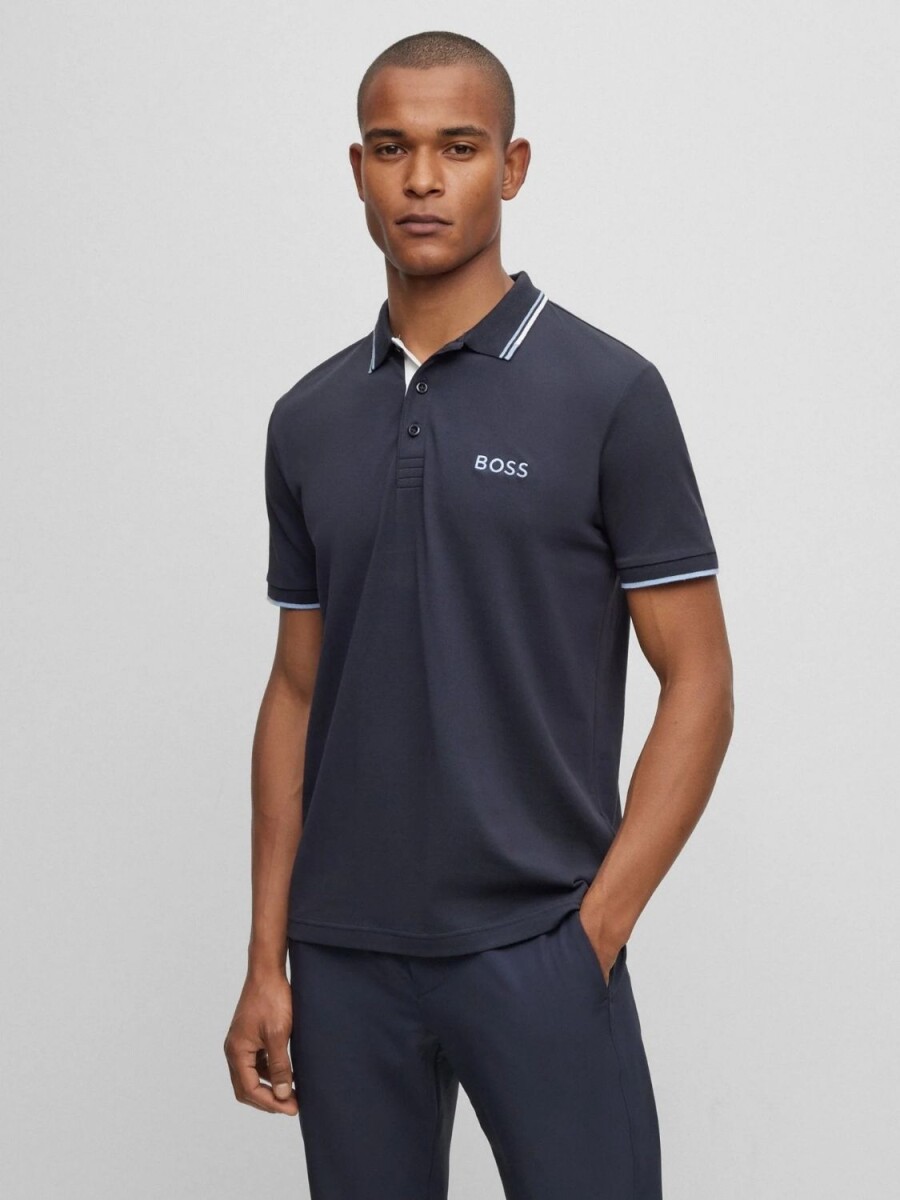 BOSS -Remera polo de algodón, regular fit, PADDY PRO - Azul 
