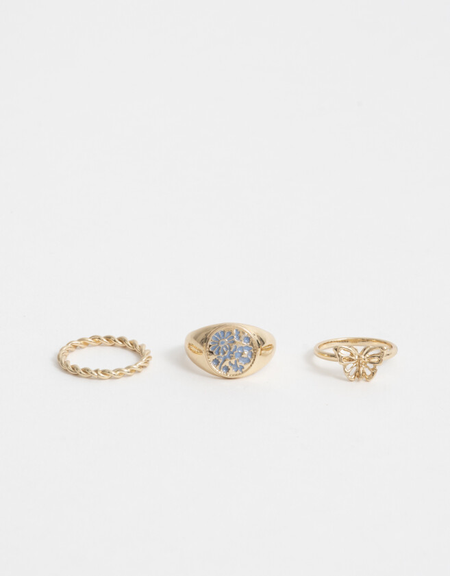 Sets Anillos Azul Sets De Anillos Azul - Dorado
