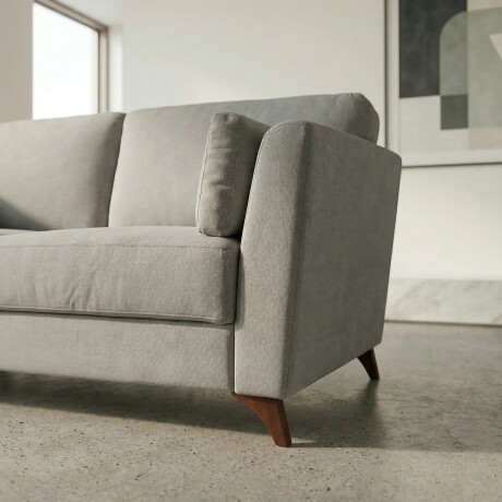 Sofá Capri - Tela Microfibra - 2 cuerpos Kruger 06-155 (Ceniza)