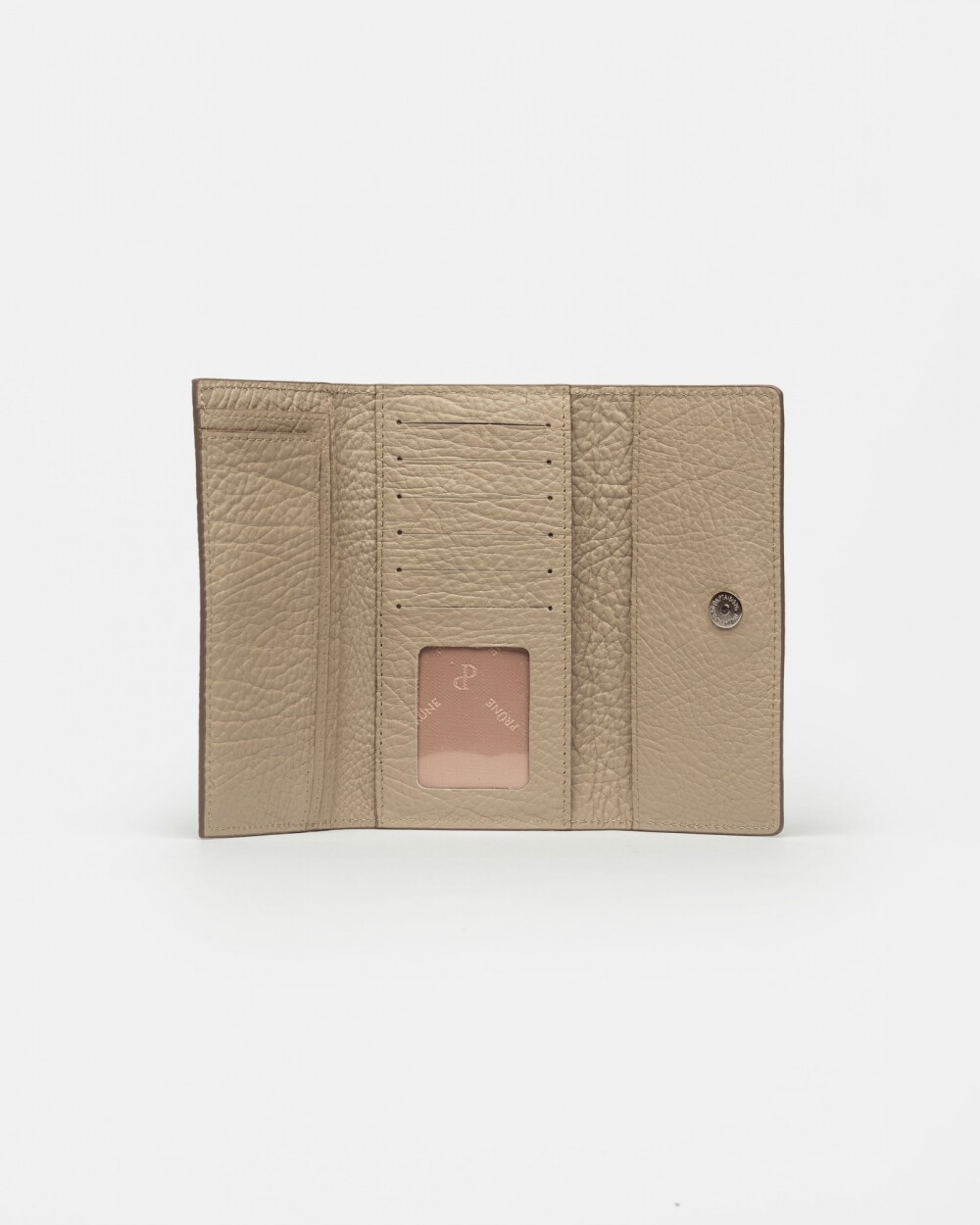 Billetera Cataluña En Cuero Graneado Taupe