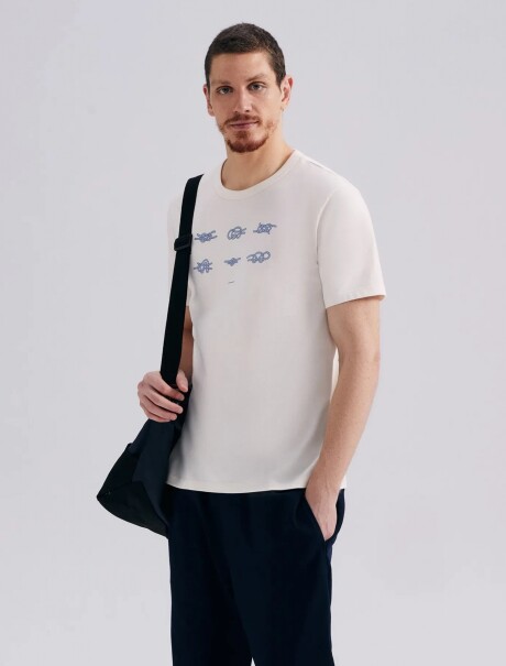CAMISETA MANGA CORTA CON ESTAMPA BEIGE
