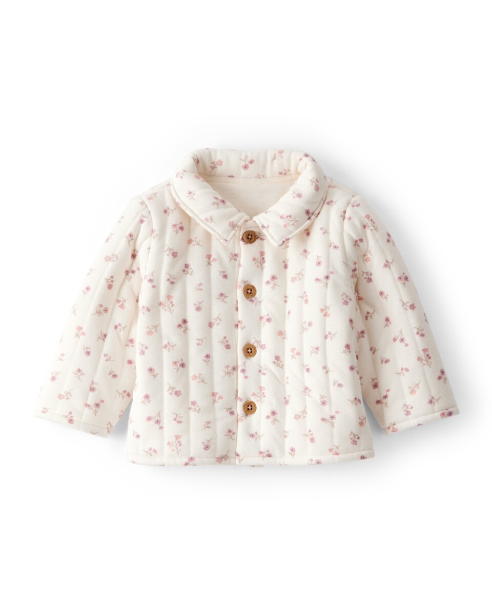 Saco capitoneado, diseño floral 