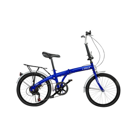 Bicicleta Plegable Rodado 20 Lumax Shimano Parrilla Azul