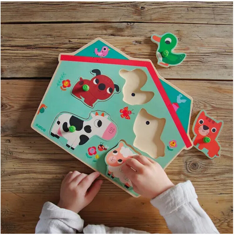 Puzzle sonoro de Djeco Guau Guau Animales de la granja Puzzle sonoro de Djeco Guau Guau Animales de la granja