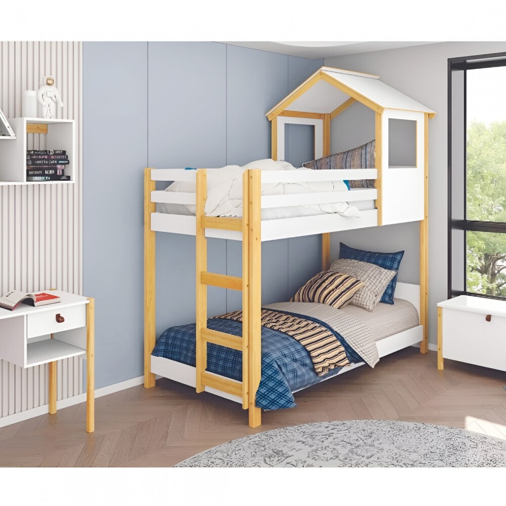 Cama cucheta 1 Plaza Madera Maciza - Juvenil Cama cucheta 1 Plaza Madera Maciza - Juvenil