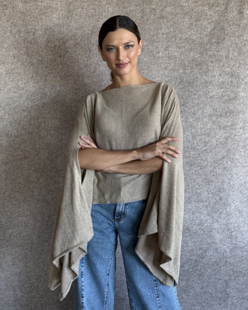 Poncho Sophie - Lanilla Beige melange 