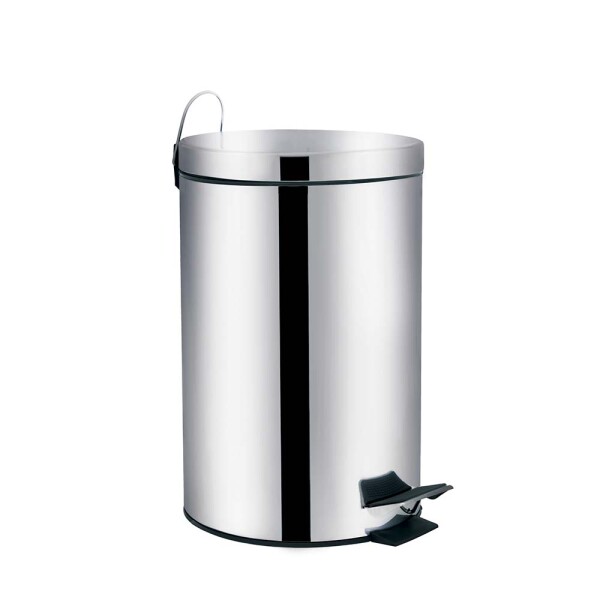 TARRO DE RESIDUOS ACERO INOX AGATA 3 LT CON PEDAL PLATA