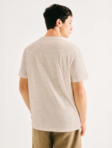 CAMISETA CON ESTAMPA MODELO REGULAR BEIGE