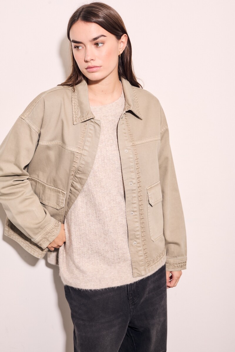 Sobrecamisa Bordada Garment Dyed Safari