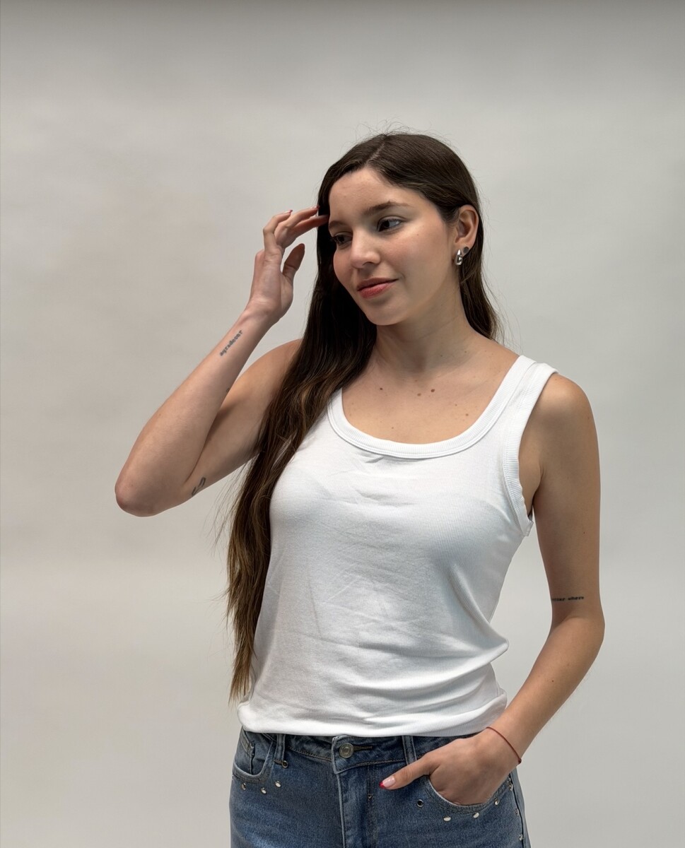 Musculosa Rib Blanca 
