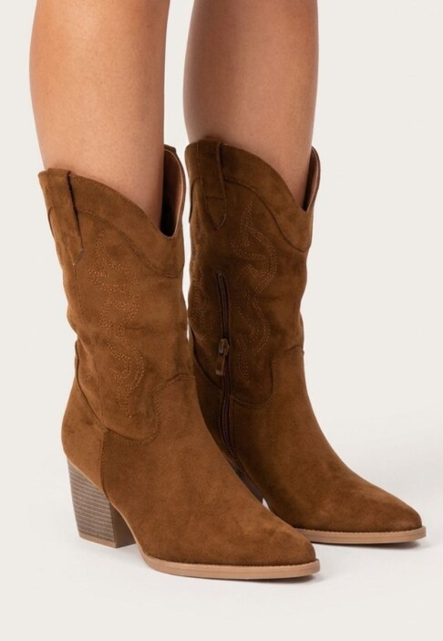Bota Texana Gamuza Camel