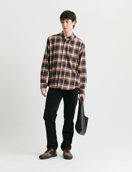 012442 CAMISA HARRINGTON LABEL Ladrillo