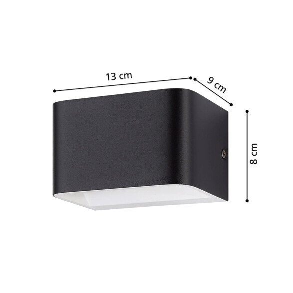 Lámpara de pared LED 6W aluminio negro SANIA4 EG1179