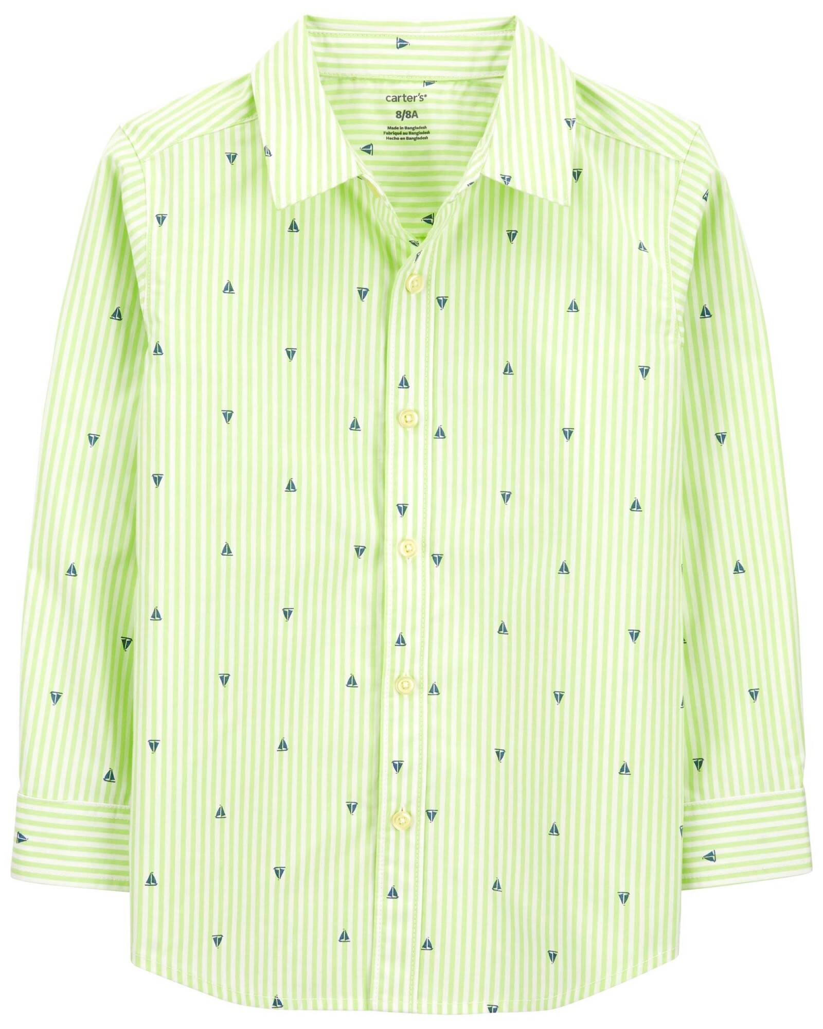 Camisa de popelina, manga larga diseño veleros Sin color