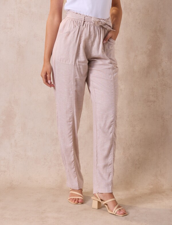 Pantalon Lino Lazo BEIGE