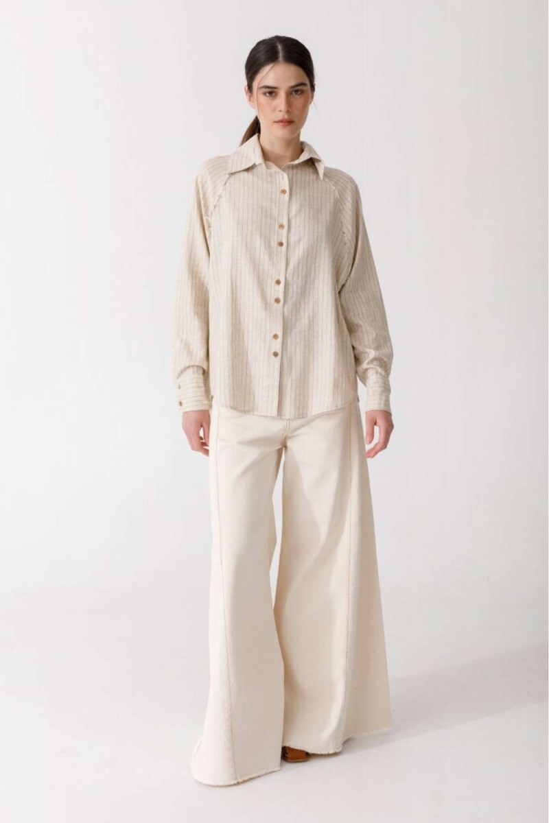 Camisa Raglan - Rayas Beige 