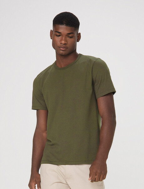 CAMISETA BÁSICA MANGA CORTA VERDE OSCURO