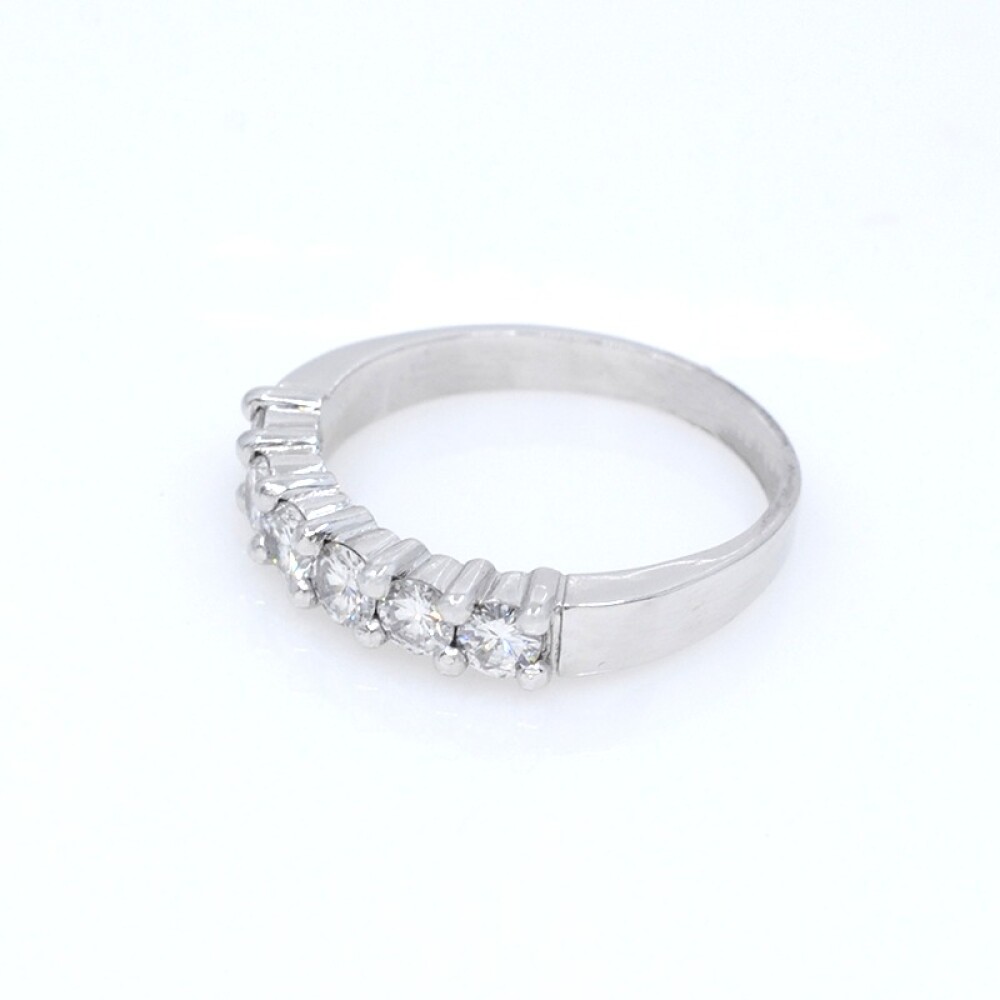 Anillo medio sin fin en oro 18k blanco y brillantes Anillo medio sin fin en oro 18k blanco y brillantes
