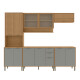 JUEGO DE COCINA 5 MODULOS Y MESADA MDF LINEA COLORS FREIJO Y VERDE