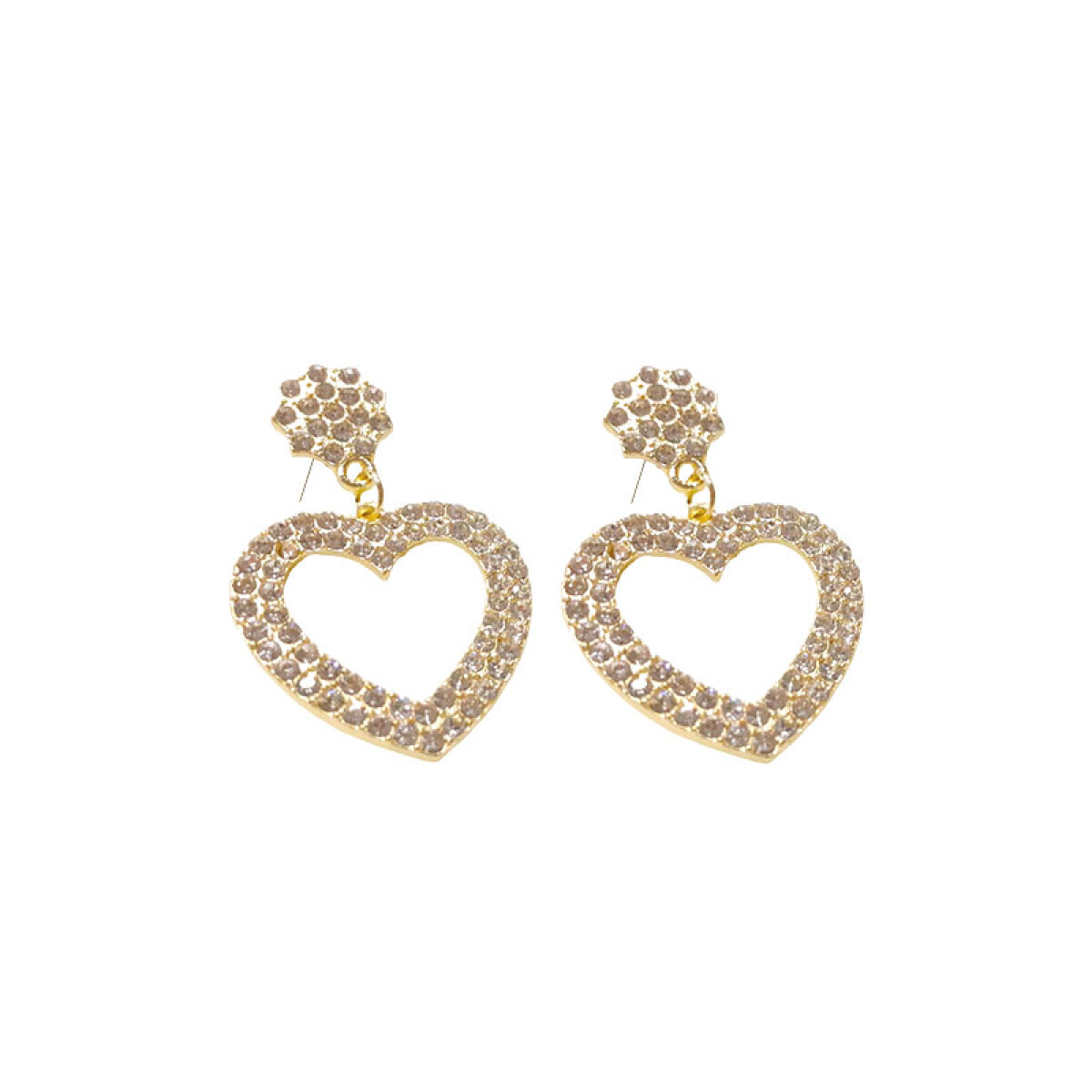 Aretes brillantes corazón - Aretes Brillantes Corazón 
