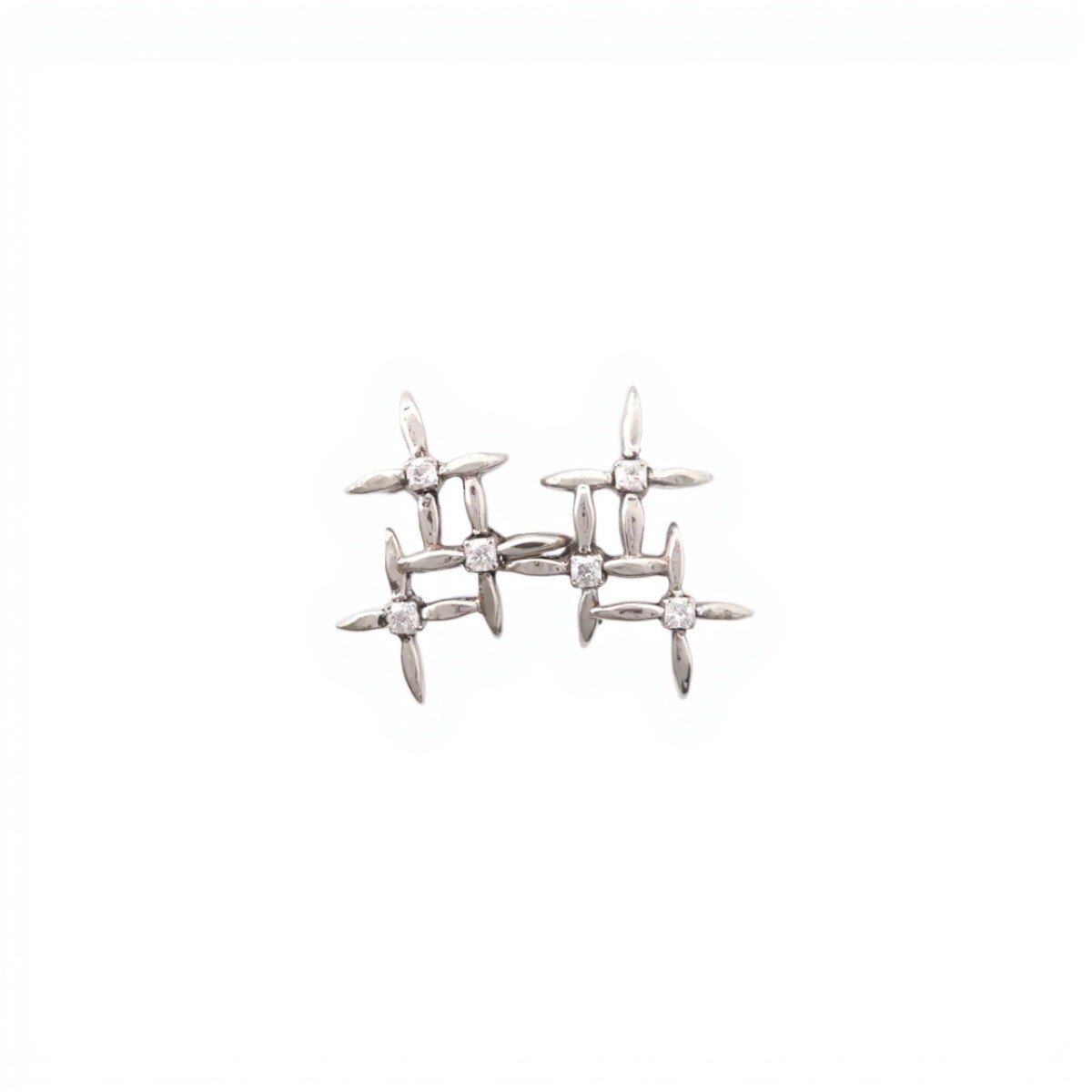 Caravanas Triple-Plata 925-Piedra Zirconia-CA3064 - conpiedra 