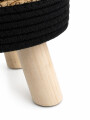PUFF 3 PATAS YUTE COMBINADO NEGRO