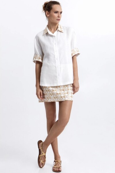 CAMISA FLAKES MANGA CORTA Blanco
