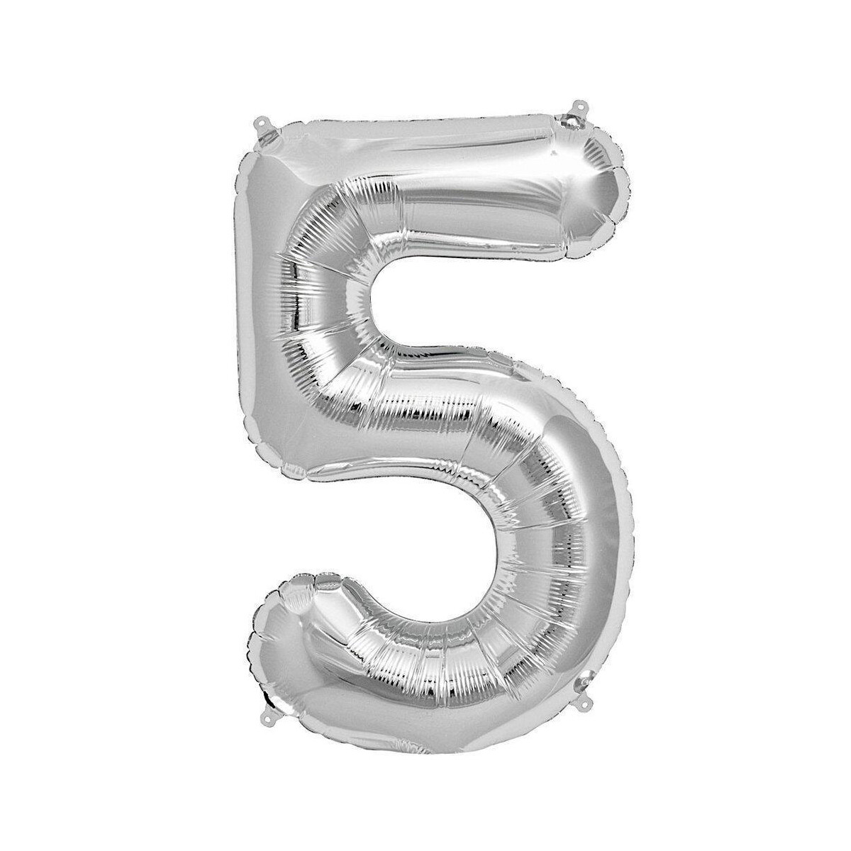 Globo números de aluminio 81 cm - 5 Plata 