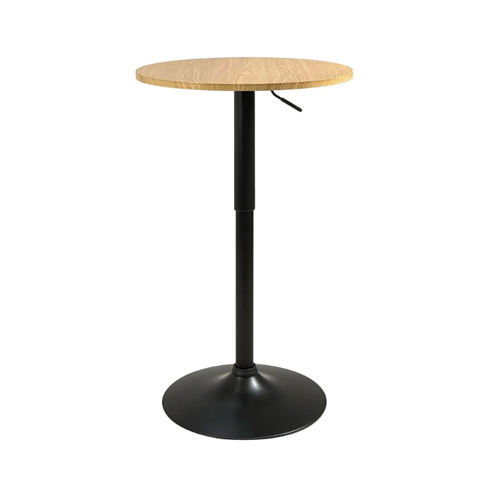 Mesa Redonda 60cm Altura Regulable Giratoria Marrón claro