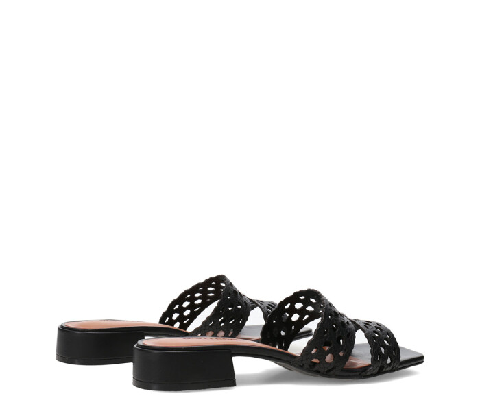 Sandalias de Mujer Bottero Cuero Calado Negro