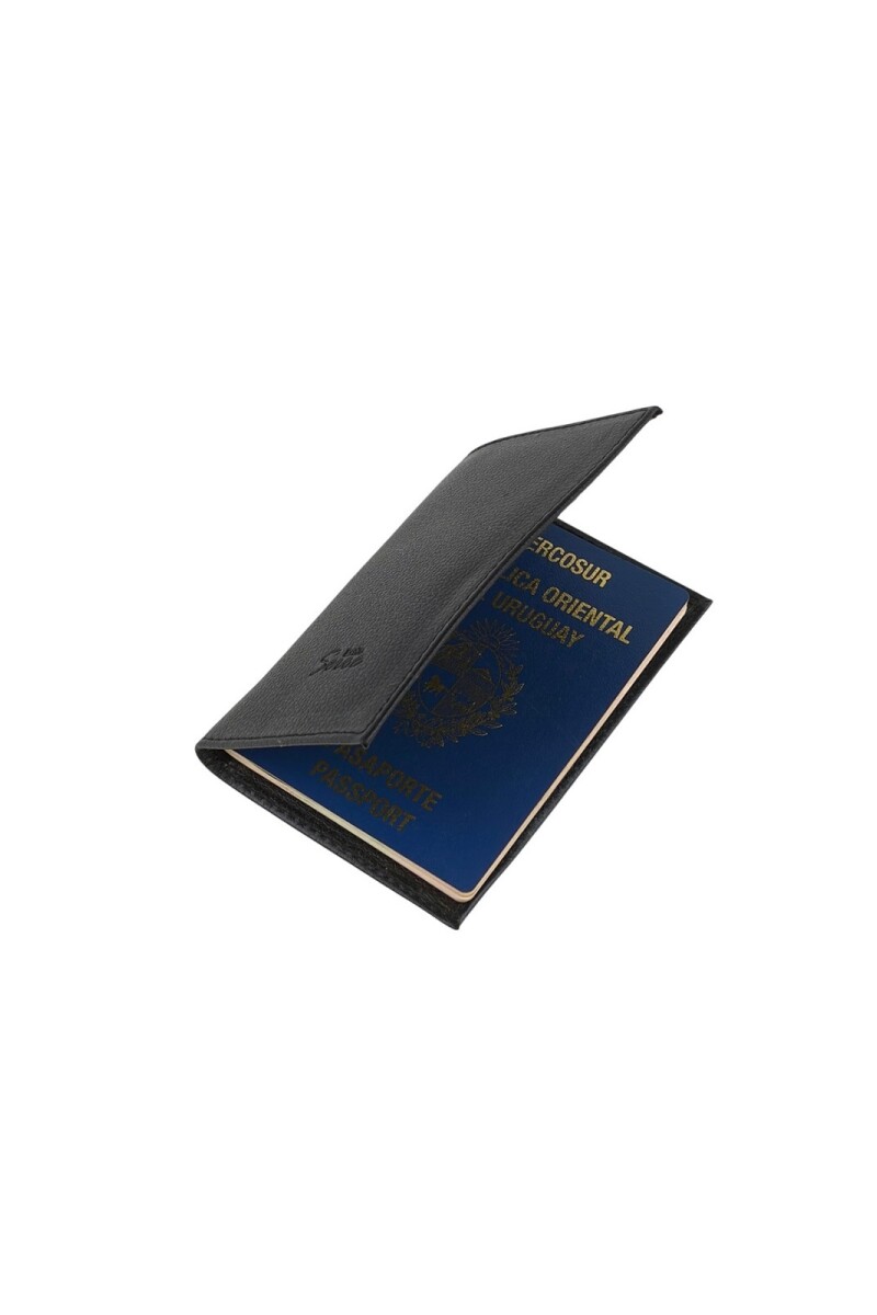 Portapasaporte de Cuero: Protección y Estilo Compacto. Negro