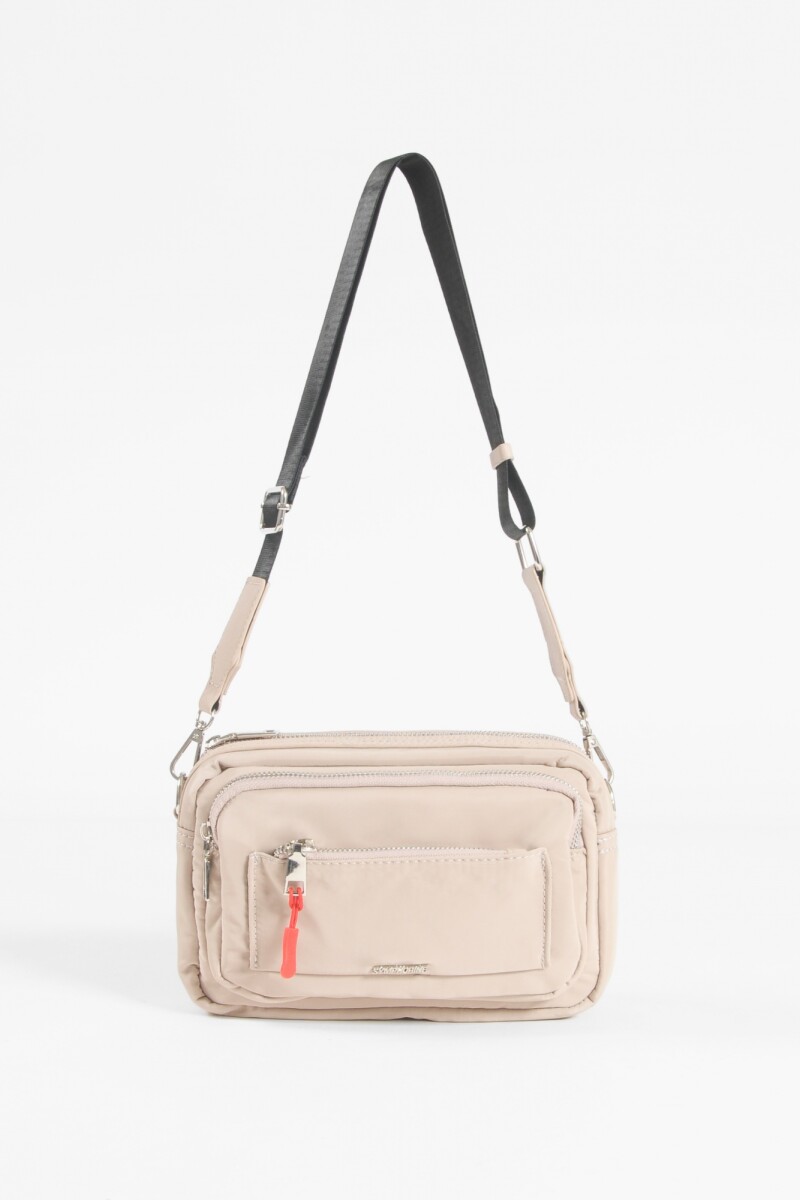 Bandolera zipper bolsillos beige