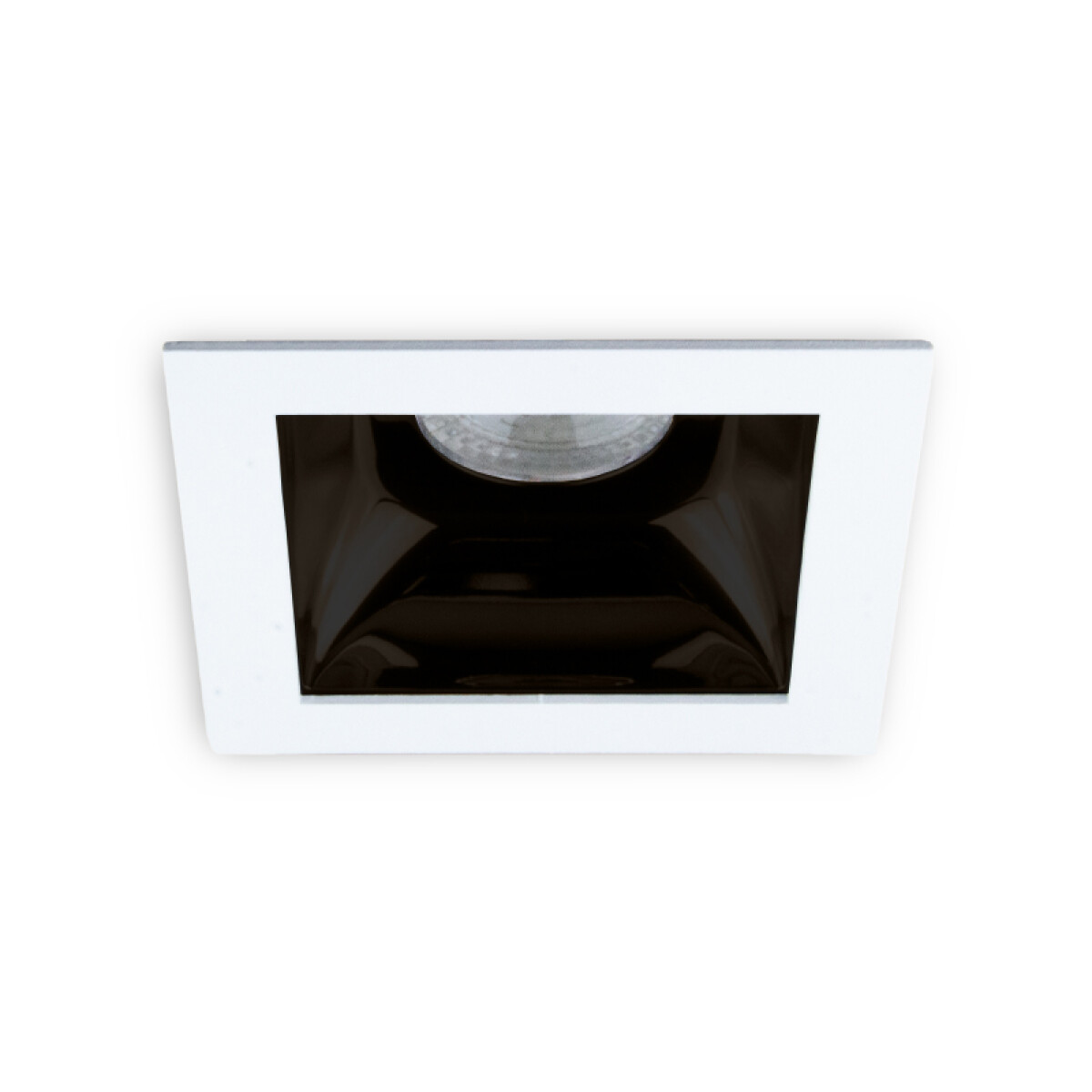 Downlight cuadrado blanco y reflector negro GU10 - MN0032 