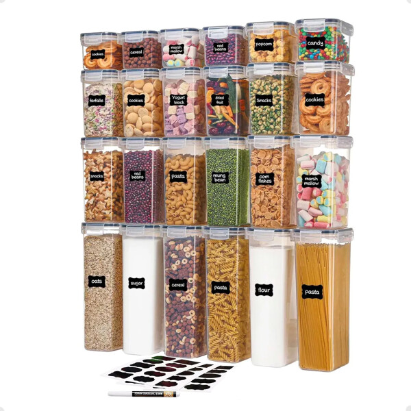Set 24 Recipientes Herméticos Contenedores De Alimentos Set 24 Recipientes Herméticos Contenedores De Alimentos