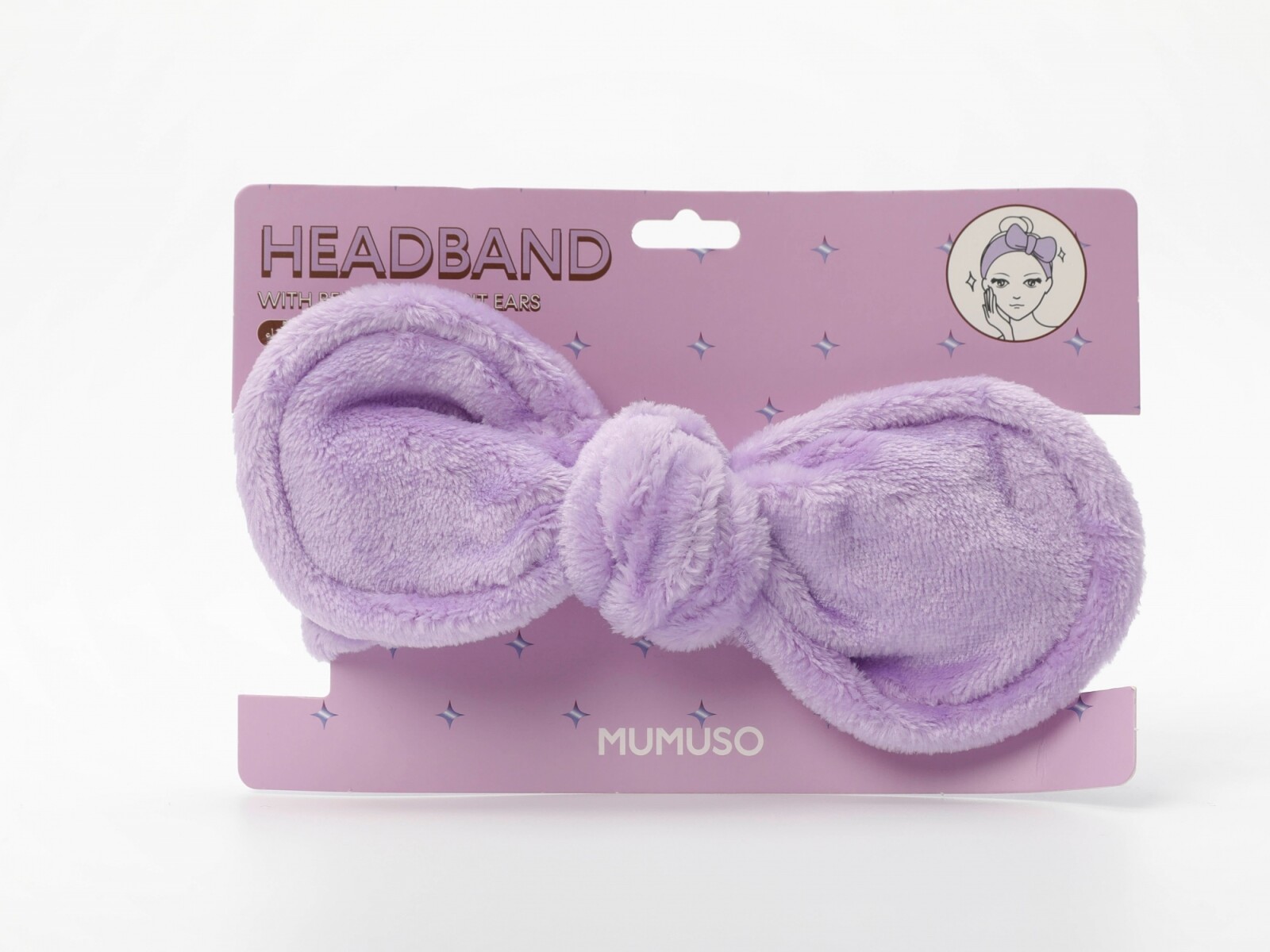 DIADEMA CON OREJAS DE CONEJO FLEXIBLES (MORADO) 