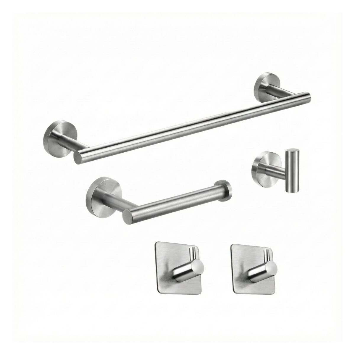 Set Accesorios Baño Completo 5 Pcs Acero Inox Toallero 