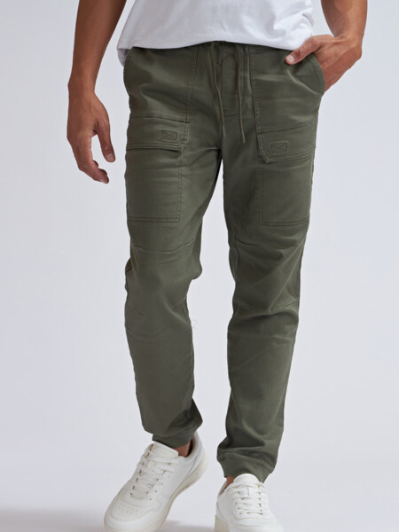 Pantalón cargo jogger de algodón Verde Militar