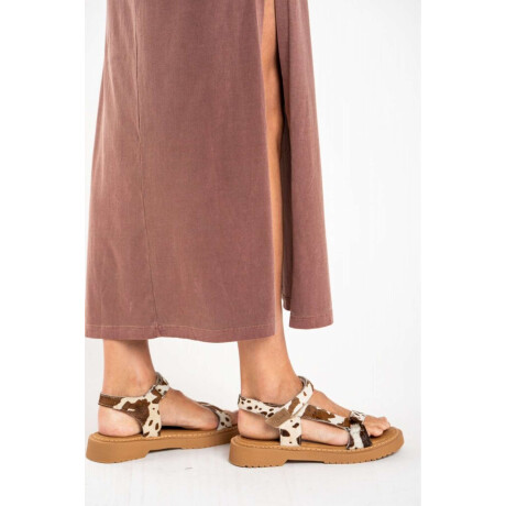 Vestido Algodon Lavado Marron