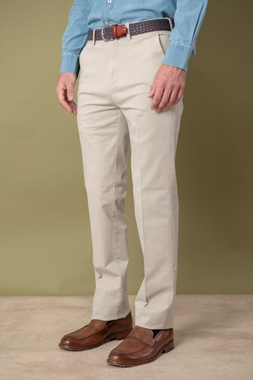 Patalón gabardina clásico Beige