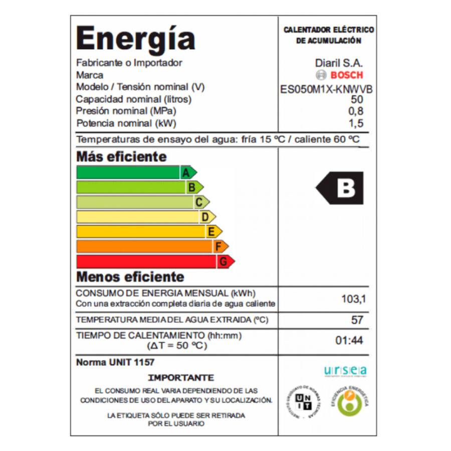 Termotanque eléctrico Bosch 50 lts Termotanque eléctrico Bosch 50 lts