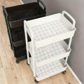 Organizador De Baño/cocina De Metal Con Ruedas 3 Estantes Blanco