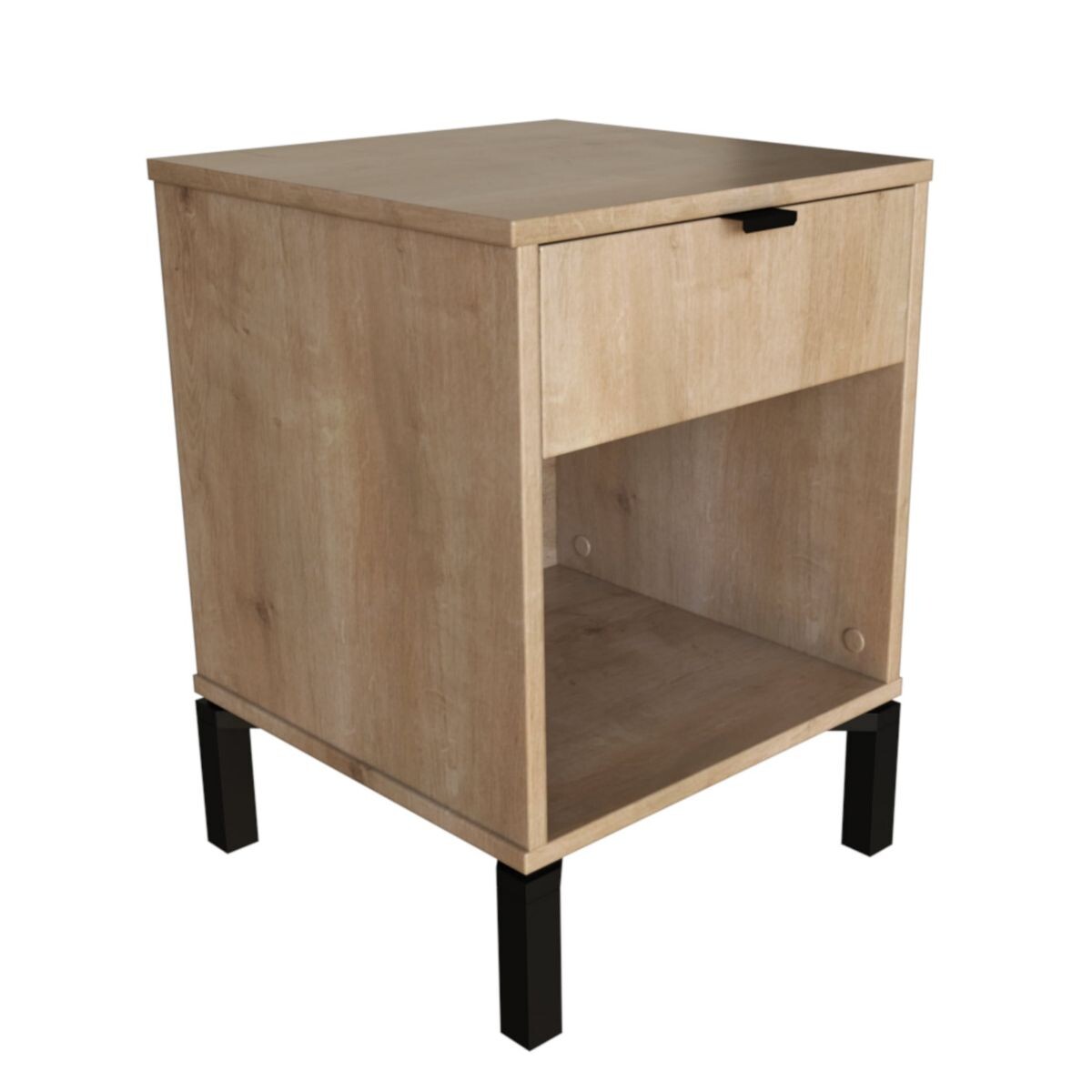 Mesa De Luz Stella Mszx601ma Mdf Cajón Estante - MESA DE LUZ STELLA 